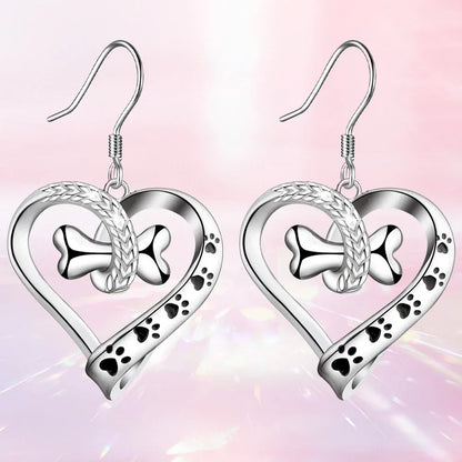 2-Piece Jewelry Set with Paw, Heart & Bone Charms