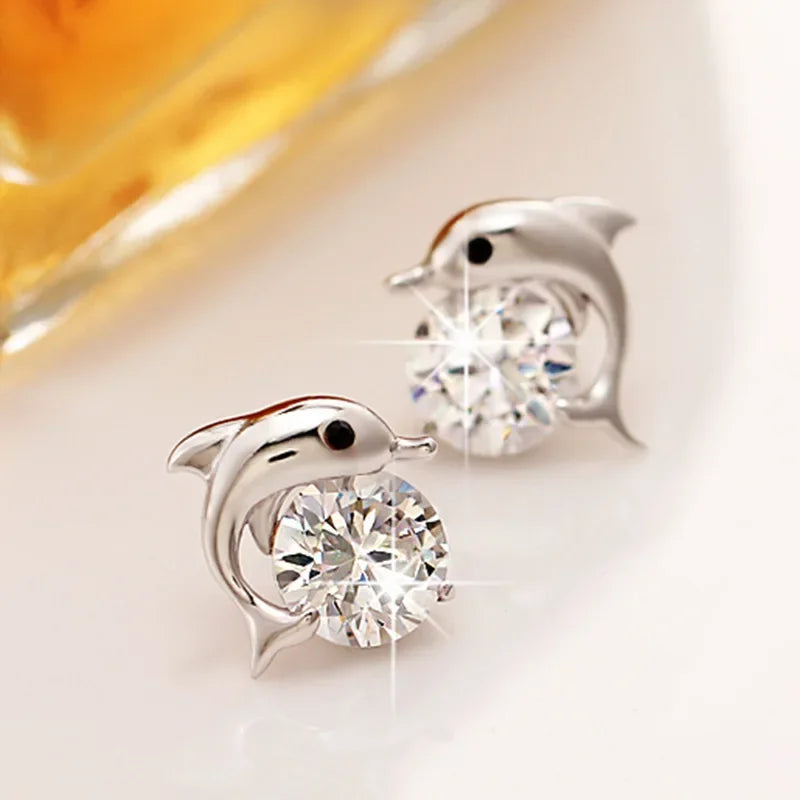 Sterling Silver Dolphin Jewelry Set