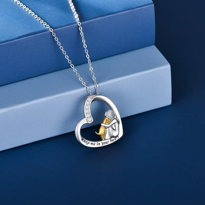 925 Sterling Silver Necklace Ã¢â‚¬â€œ Heart & Dog Design with Zirconia