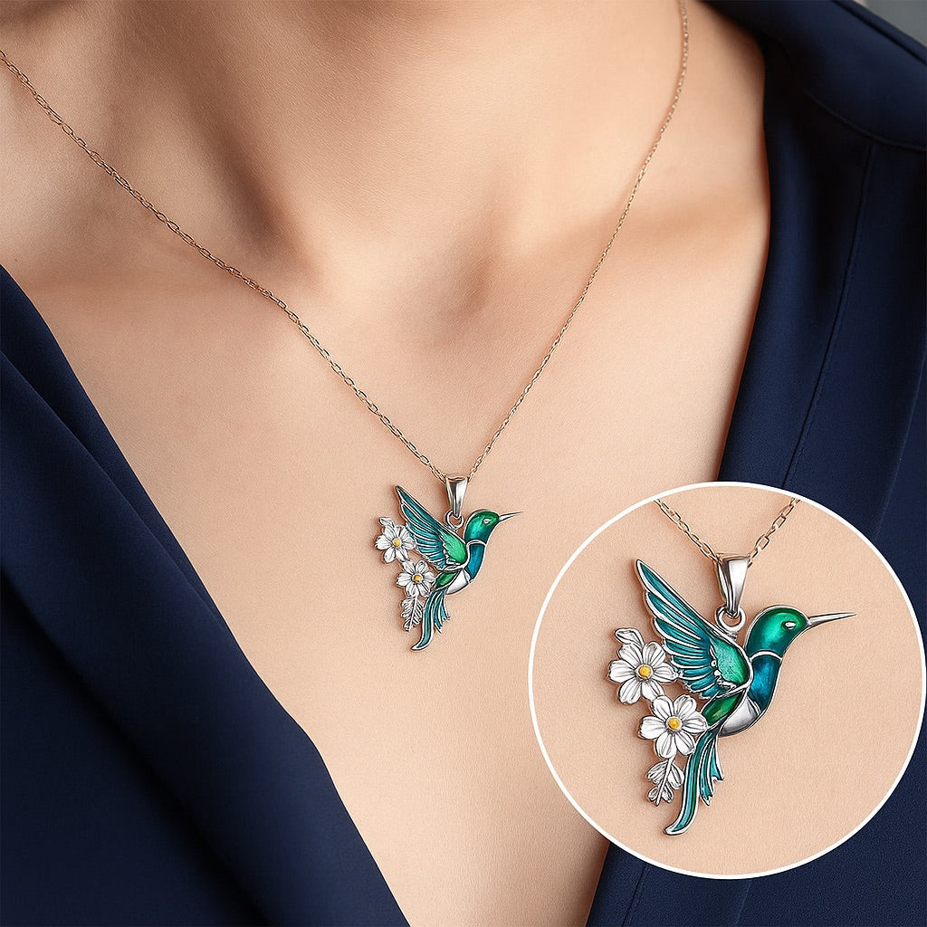 Beautiful Hummingbird Necklace with Bonus Earrings Ã¢â‚¬â€œ Limited Time Offer
