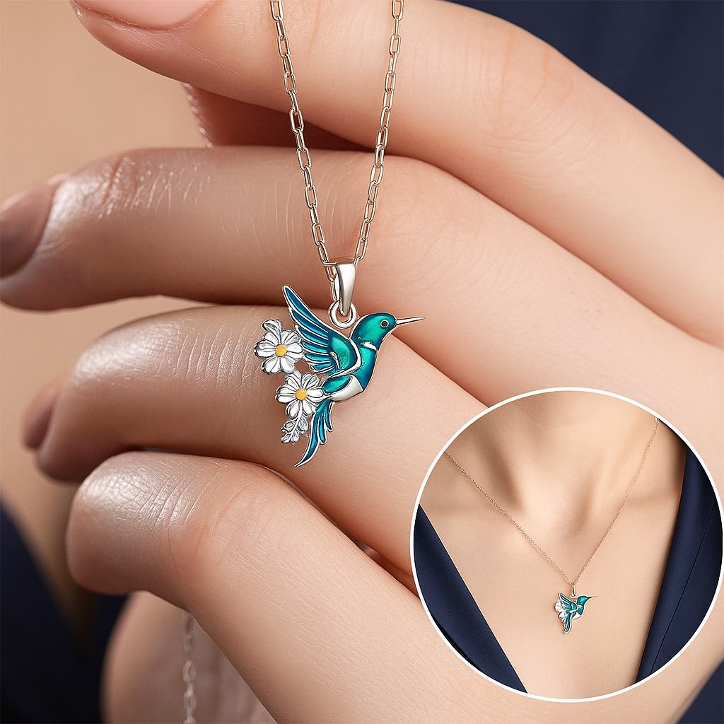 Beautiful Hummingbird Necklace with Bonus Earrings Ã¢â‚¬â€œ Limited Time Offer