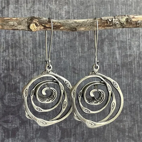 Vintage Maze Silver Earrings