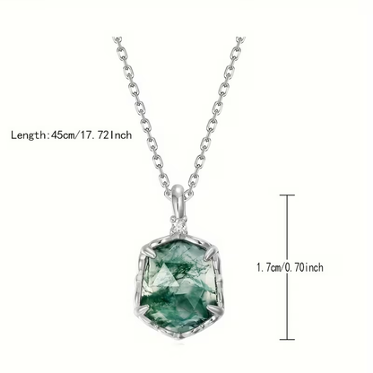 Moss Agate Crystal Necklace