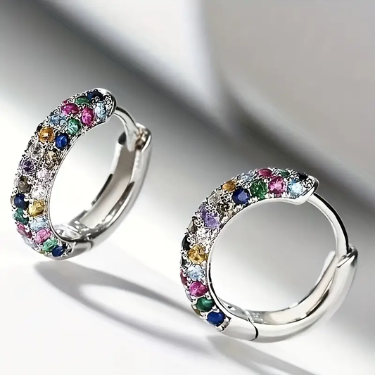 Vintage Colorful Bright Hoop Earings