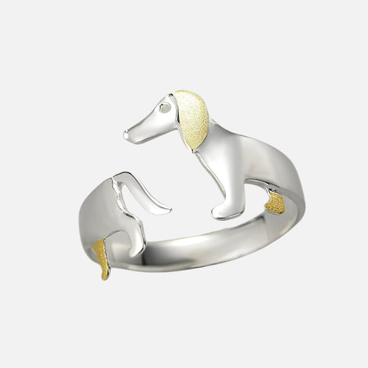 925 Sterling Silver Dachshund Ring Ã¢â‚¬â€œ Adjustable Fit