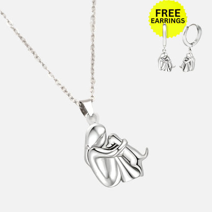 Hug Pendant Necklace with Bonus Earrings ÃƒÂ¢Ã¢â€šÂ¬Ã¢â‚¬Å“ Limited Time Offer
